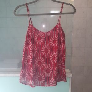 Red Patterned Tank Top
